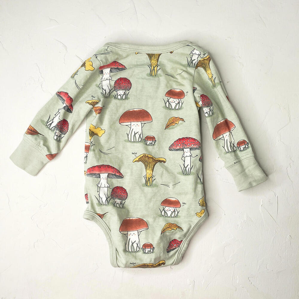 Lindex Baby Long Sleeve Mushroom Print Bodysuit 2-4M - Picture 3 of 3